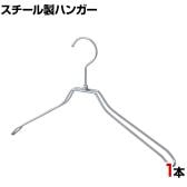 スチール製ハンガー 1本 衣料品用ハンガー 洋服用ハンガー 平型肩厚 幅420mm シンプル 洋服掛け ディスプレイ 業務用 新生活 クローゼット収納 クローム