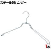 スチール製ハンガー 1本 衣料品用ハンガー 洋服用ハンガー 湾曲 幅420mm シンプル 洋服掛け ディスプレイ 業務用 新生活 クローゼット収納 クローム