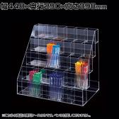 筆記具陳列ケース 6列5段 ペン立て ペンディスプレイ アクリル 文具 文房具 筆記用具 ボールペン ディスプレイケース 店舗什器 業務用 収納 透明 クリア 雑貨