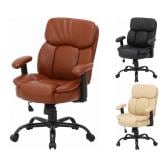 PUプレジデントチェアー マンチェスター 可動肘付き 昇降機能付き PUレザー張り キャスター付き 社長椅子 会議室椅子 幅600×奥行690×座面高さ440~520mm