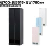 下段オープン 2人用 ロッカー 更衣用ロッカー スチールロッカー 鍵付き ダイヤル錠 RELASH 幅700×奥行515×高さ1790mm【国産】【完成品】/RLK-TKD270