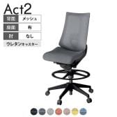 ITOKI オフィスチェア アクト2 ハイポジション 樹脂脚 肘なし ランバーサポート ウレタンキャスター 事務椅子 デスクチェア 座:再生ポリエステル T1