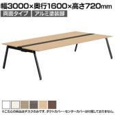 【本体】ITOKI(イトーキ) アフィーノ フリーアドレスデスク ワークベンチ 両面タイプ アルミ塗装脚 会議机 メラミン化粧板 幅3000×奥行1600×高さ720mm 日本製