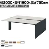 【本体】ITOKI(イトーキ) INTERLINK R インターリンクRパネル脚・両面タイプスタートセット フリーアドレスデスク 幅2000×奥行1600×高さ720mm CLR-206SES