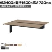 【追加/増設用】ITOKI INTERLINK R インターリンクRパネル脚・両面タイプ中間連増セット フリーアドレスデスク 幅2400×奥行1600×高さ720mm CLR-246TES