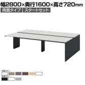 【本体】ITOKI(イトーキ) INTERLINK R インターリンクRパネル脚・両面タイプスタートセット フリーアドレスデスク 幅2800×奥行1600×高さ720mm CLR-286SES