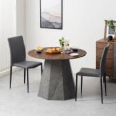 2人用 ダイニングテーブルセット 円形 3点 ALT 木目 丸テーブル ダイニングチェア スタッキング ダイニングセット  幅1000mm 食卓テーブル×1 食卓椅子×2