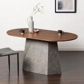 【設置無料】楕円 ダイニングテーブル オーバルテーブル 4人掛け ALT 木目 大理石調 ウッディモダン テーブル 4人 食卓テーブル 幅1500×奥行800×高さ700mm