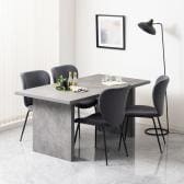 【設置無料】4人用 ダイニングテーブルセット 5点 STONEA 石目 メラミン テーブル モダン ダイニングチェア おしゃれ グレー (幅1600mm 食卓テーブル×1 食卓椅子×4)