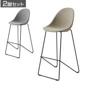 【2脚セット】カウンターチェア CWC2-CT カフェチェア ハイチェア 背もたれ付き 足置き付き ファブリック 幅450×奥行590×座面高さ765mm