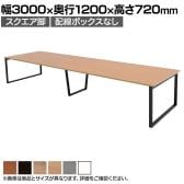 【抗菌加工】大型テーブル 会議テーブル スクエア脚 配線ボックスなし 幅3000×奥行1200×高さ720mm ミーティングテーブル 作業台 OBT-ET-3012B-SQ 国産【SIAA】