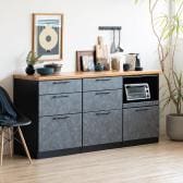 キッチンカウンター メラミン天板 引き出し キッチン収納 レンジ台 コンセント付き 食器棚 日本製 幅1800×奥行490×高さ870mm