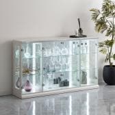 ロータイプ コレクションボード コレクションケース 飾り棚 キュリオケース LED照明付き 幅1389×奥行310×高さ830mm ディスプレイ 収納ケース ガラス ショーケース ケース 展示