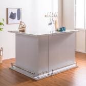 バーカウンターセット 2点(幅990mm カウンターテーブル×1 幅1200mm カウンターテーブル×1) セラミック天板 収納付き 日本製 間仕切り ダイニング 完成品 飲食店 ホテル ラウンジ 休憩スペース