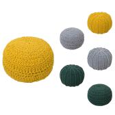 ハンドニッテッド コットン プフ 直径500mm オットマン 足置き サイドテーブル ラウンドクッション フロアクッション おしゃれ 北欧 モロッカン インテリア 丸