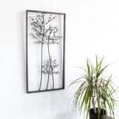 ウォールアート 壁飾り デザイン アイアン 葉植物 アンティーク仕上げ モダン 玄関 リビング グリーンゴールド 幅310×奥行20×高さ610mm