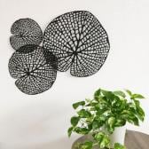 ウォールアート 壁飾り デザイン アイアン 葉脈 モダン 玄関 リビング ブラック ゴールド 幅650×奥行20×高さ480mm