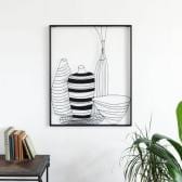 【次回入荷未定】ウォールアートパネル 壁飾り デザイン アイアン 花瓶 モダン モノトーン 玄関 リビング 幅600×奥行30×高さ730mm