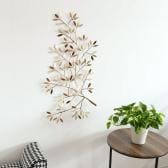 ウォールデコレーション 壁飾り デザイン アイアン リーフ 葉植物 エレガント ゴールド 玄関 リビング 幅700×奥行30×高さ900mm