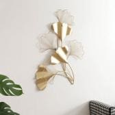 ウォールアート 壁飾り デザイン アイアン イチョウ モダン シンプル 玄関 リビング ゴールド 幅570×奥行50×高さ800mm