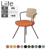 コクヨ リーテ Liite 会議用イス ミーティングチェア ラウンジチェア 固定脚 ブラック脚 4本脚 背樹脂 フレームブラック 背ソフトベージュ K16-B03CZ