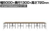 【本体】LIVING HOUSE×オフィスコム ensemblebase L T I フリーアドレスデスク 10人用 両面タイプ 配線BOX付き ミーティングテーブル 幅5000×奥行1300×高さ720mm