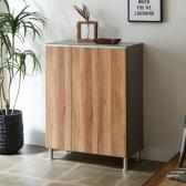 ロータイプ シューズボックス 日本製 下駄箱 脚付き セラミック調 アジャスター付き 可動棚付き 縦型 大容量 収納 幅740×奥行370×高さ1010mm