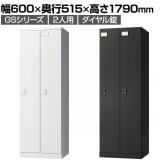 ロッカー スチールロッカー 2人用 2列1段 GSシリーズ  スリム 鍵付き ダイヤル錠 個人ロッカー 更衣ロッカー シューズロッカー オフィス ネームプレート 鏡 収納 幅600×奥行515×高さ1790mm