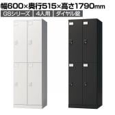 ロッカー スチールロッカー 4人用 2列2段 GSシリーズ スリム 鍵付き ダイヤル錠 個人ロッカー 更衣ロッカー シューズロッカー オフィス ネームプレート 鏡 収納 幅600×奥行515×高さ1790mm