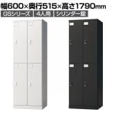 ロッカー スチールロッカー 4人用 2列2段 GSシリーズ スリム 鍵付き シリンダー錠 個人ロッカー 更衣ロッカー シューズロッカー オフィス ネームプレート 鏡 収納 幅600×奥行515×高さ1790mm