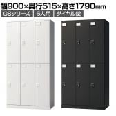 ロッカー スチールロッカー 6人用 3列2段 GSシリーズ  スリム 鍵付き ダイヤル錠 個人ロッカー 更衣ロッカー シューズロッカー オフィス ネームプレート 鏡 収納 幅900×奥行515×高さ1790mm