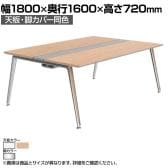 オカムラ PRECEDE フリーアドレスデスク 4人用 フリースタンディング両面タイプ 3A21AE 3A24AE 天板・脚カバー同色 ネオウッド/ホワイト天板 ポリッシュ脚 幅1800×奥行1600×高さ720mm