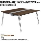 オカムラ プリシード PRECEDE フリーアドレスデスク 4人用 フリースタンディング両面タイプ 3A21EG 3A24EG 脚・脚カバー同色 プライズウッド天板 ポリッシュ脚 幅1500×奥行1400×高さ720mm
