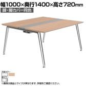 オカムラ PRECEDE フリーアドレスデスク 4人用 フリースタンディング両面タイプ 3A21EK 3A24EK 脚・脚カバー同色 ネオウッド/ホワイト天板 ポリッシュ脚 幅1000×奥行1400×高さ720mm