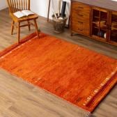 ギャッベラグ SUNSET ラグ カーペット 絨毯 シャギー ギャベ インド 手織り 素朴 オールシーズン ウール コットン 天然 断熱効果 長方形 幅1300×長さ1900mm