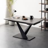 【設置無料】 伸長式ダイニングテーブル (両サイド伸長) 4~6人掛け セラミック テーブル 伸縮 スチール脚 オシャレ モダン 幅1400~2000×奥行850×高さ720mm