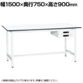 【抗菌加工】サカエ 軽量立作業台KADタイプ キャビネット付き KAD-157BMW 幅1500×奥行750×高さ900mm【SIAA】