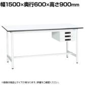 【抗菌加工】サカエ 軽量立作業台KADタイプ キャビネット付き KAD-156CMW 幅1500×奥行600×高さ900mm【SIAA】