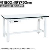サカエ 電動昇降作業台 重量タイプ 幅1200×奥行750×高さ630～1280mm DKN-127AMW