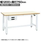 サカエ 電動昇降作業台 重量タイプ 幅1200×奥行750×高さ630～1280mm DKN-127BIMW