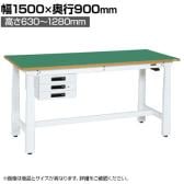 サカエ 電動昇降作業台 重量タイプ 幅1500×奥行900×高さ630～1280mm DKN-159CFEW