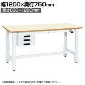サカエ 電動昇降作業台 重量タイプ 幅1200×奥行750×高さ630～1280mm DKN-127CIMW