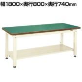 サカエ 重量作業台KWタイプ 中板2枚付き 幅1800×奥行800×高さ740mm KWF-188T1I