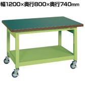 サカエ 重量作業台KWBタイプ 移動式 幅1200×奥行800×高さ740mm KWBF-128