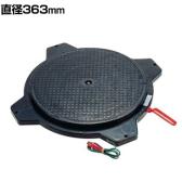 サカエ クルクル回転盤 導電性タイプ ハンドストッパー付き 直径363×奥行499×高さ39mm PS-36DD