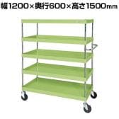 サカエ CSパールワゴン 中量タイプ 直進安定金具付き 幅1200×奥行600×高さ1500mm CSP-12155Y