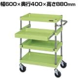 サカエ CSパールワゴン 中量タイプ スライド棚付き 幅600×奥行400×高さ880mm CSP-6084SSE