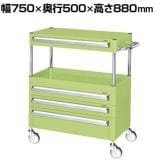 サカエ CSパールワゴン 中量タイプ 引出し付き 幅750×奥行500×高さ880mm CSP-7581A3CNU