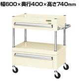 サカエ CSパールワゴン 中量タイプ 引出し付き 幅600×奥行400×高さ740mm CSP-6072AC2I