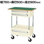 サカエ CSパールワゴン 中量タイプ 引出し 天板付き 幅750×奥行500×高さ900mm CSP-7581A2CTFI